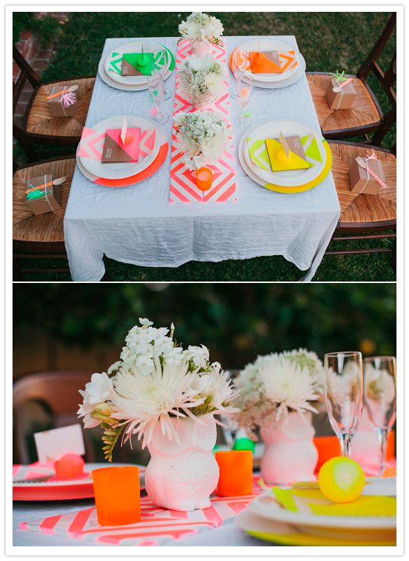 Cách trang trí bàn tiệc đám cưới cực nổi bật với màu neon 6
