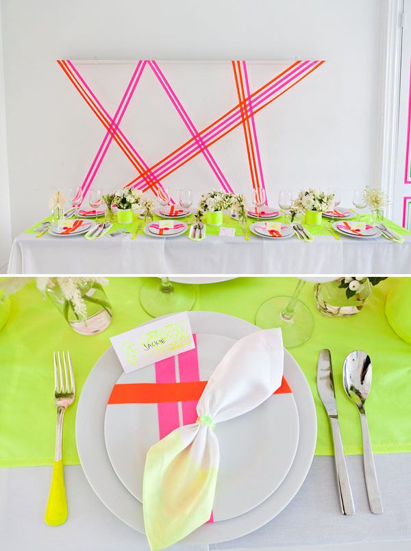 Cách trang trí bàn tiệc đám cưới cực nổi bật với màu neon 4