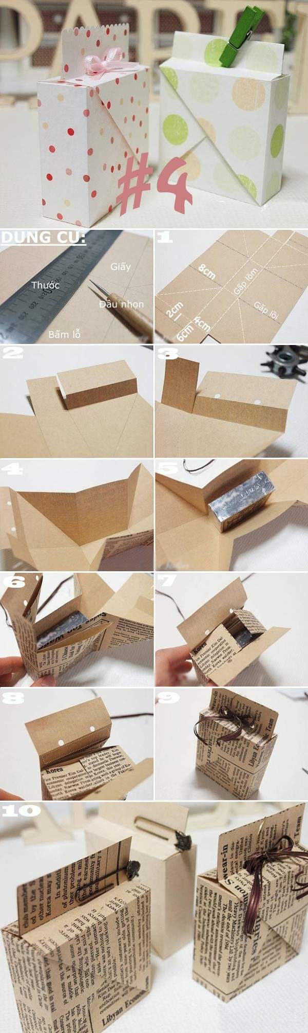 Gấp giấy thành đủ kiểu hộp đựng đồ hữu ích 4