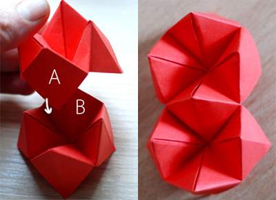 Gấp giấy origami làm tranh trái tim cho ngày Valentine trắng 4