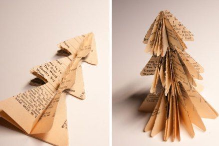 Cách làm cây thông Noel từ báo cũ 2