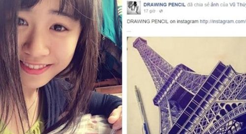 Nữ sinh Việt vẽ tháp Eiffel bằng bút bi gây sốt 3