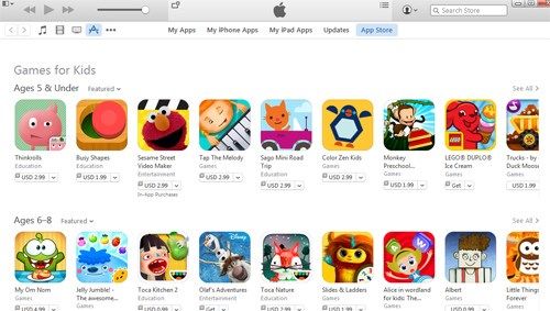App Store chia độ tuổi tải trò chơi dành cho trẻ