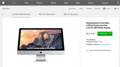 Apple mở bán iMac 5K tân trang