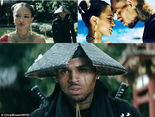 Chris Brown, Karrueche Trần hóa chiến binh và geisha