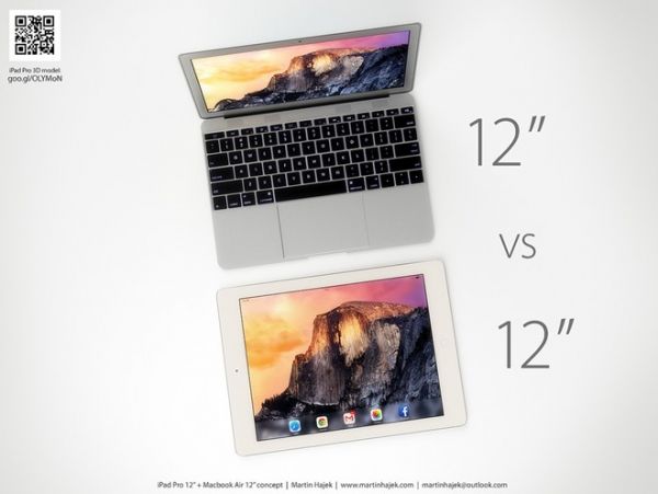iPad Pro và MacBook Air 12 inch so dáng với bản dựng 3D 2