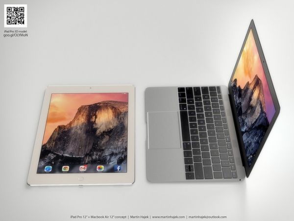 iPad Pro và MacBook Air 12 inch so dáng với bản dựng 3D 4