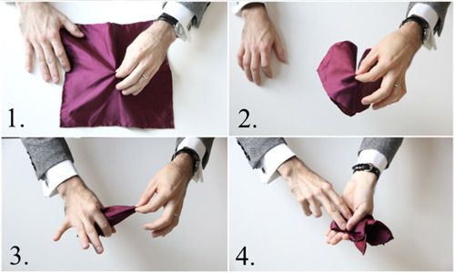 4 cách gấp khăn trang trí túi áo ngực cho nam giới 10