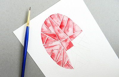 Cách vẽ thiệp màu nước xinh với phong cách Geometric 4