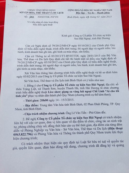 Liveshow Chế Linh không bị đình chỉ tại Quy Nhơn 6