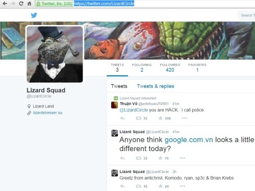 Google.com.vn đã bị hack bởi nhóm hacker khét tiếng Lizard Squad? 2