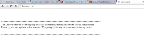 Website chính thức của Lenovo bị hack
