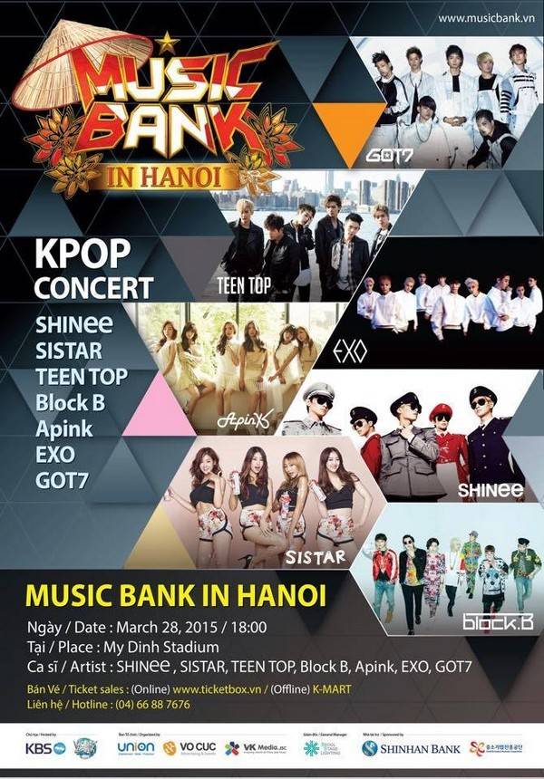 Những thông tin hot về “siêu show” Music Bank Hà Nội 2015 2