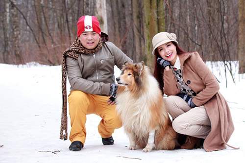 Vợ chồng Thúy Hạnh - Minh Khang lãng mạn trên tuyết 15