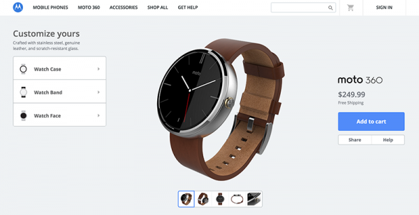 Motorola cho phép người dùng tùy biến ngoại hình Moto 360 trước khi mua 3