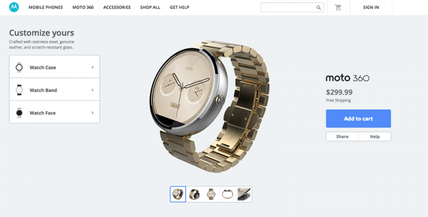 Motorola cho phép người dùng tùy biến ngoại hình Moto 360 trước khi mua 5