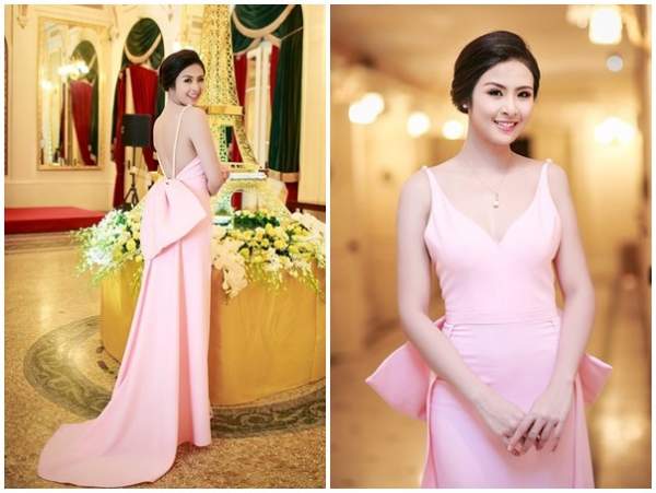 Hoa hậu Việt diện đầm hồng pastel ngọt ngào trên thảm đỏ 2