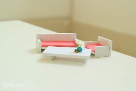 Làm bộ bàn ghế mini từ giấy mô hình cực yêu 7