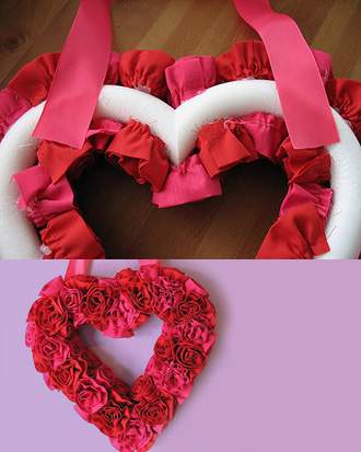 Cách làm khung ảnh trái tim hoa hồng bằng vải xinh xắn 5
