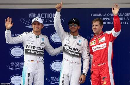 Hamilton giành pole lần thứ ba liên tiếp 3