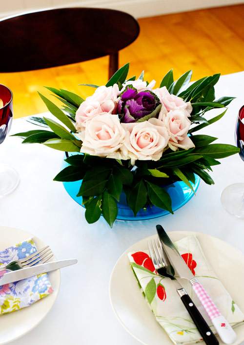 Cách cắm hoa bằng đĩa trang trí bàn ăn tuyệt đẹp 7