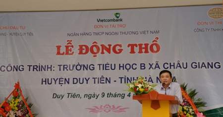 VietcomBank tài trợ 2,5 tỷ đồng xây dựng Trường tiểu học B xã Châu Giang thuộc tỉnh Hà Nam 2