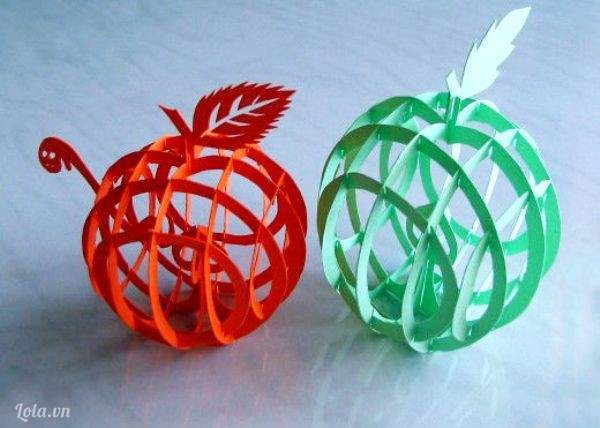 Cách ghép mô hình giấy 3D thành quả táo cực đẹp 8