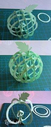 Cách ghép mô hình giấy 3D thành quả táo cực đẹp 5