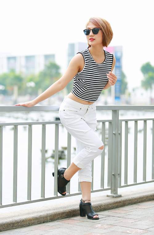 Thời trang chào hè cá tính của diễn viên Trang Cherry 33