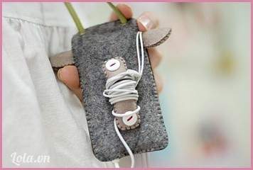 Cách may túi đựng điện thoại hình mặt khỉ cực xinh 10