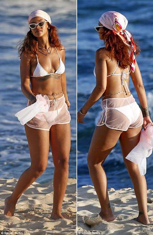 Rihanna đẹp hoang dại trên bãi biển Honolulu 15