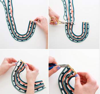 Cách làm vòng cổ từ áo phông cũ và dây chuyền hỏng 9
