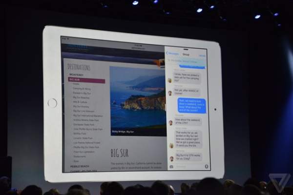 iPad dùng iOS 9 có thể chạy đa nhiệm, nhiều cửa sổ