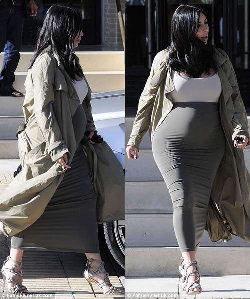 Kim ‘siêu vòng 3’ liên tục khoe bụng bầu với váy bó sát 6