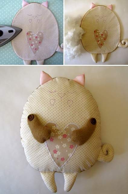 Cách may gối handmade hình mèo béo ôm thật "đã tay" 7