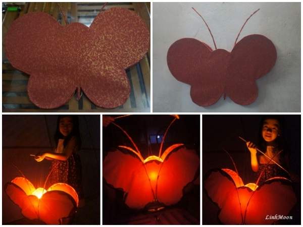 Cách làm lồng đèn bằng giấy hình con bướm đẹp chưa từng thấy 6