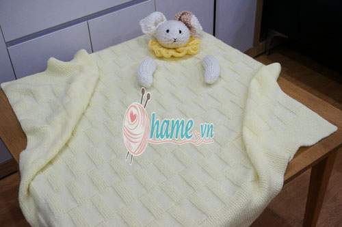 Đan chăn len cho bé sơ sinh cuộn ấm êm cả đêm ngon giấc 6