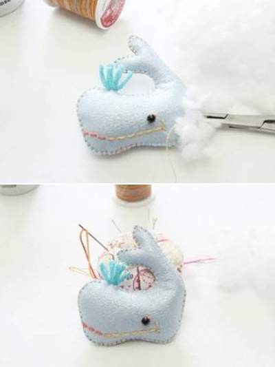 Cách làm kẹp tóc handmade chú cá voi cho bé thêm xinh 6