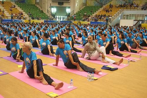 Tín đồ yoga Hà Nội nhộn nhịp hội tụ và khoe tài 9