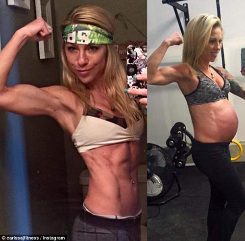 Bà mẹ bỗng nổi tiếng vì mang thai 38 tuần vẫn có múi bụng 9