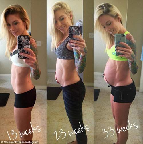 Bà mẹ bỗng nổi tiếng vì mang thai 38 tuần vẫn có múi bụng 6