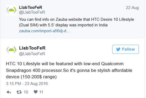 HTC Desire 10 Lifetyle giá rẻ sắp ra mắt 2