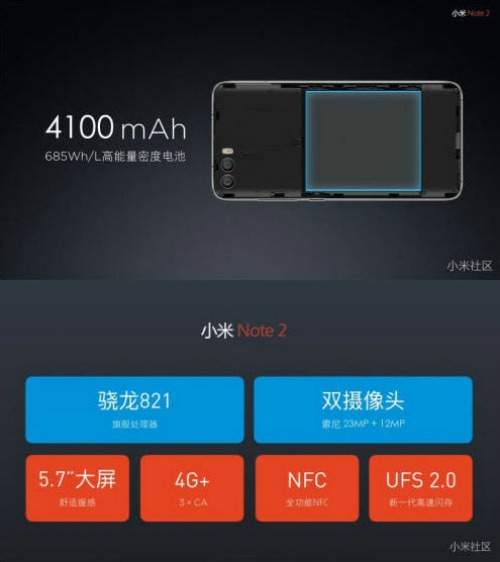 Tiếp tục rò rỉ cấu hình và giá bán Xiaomi Mi Note 2 2