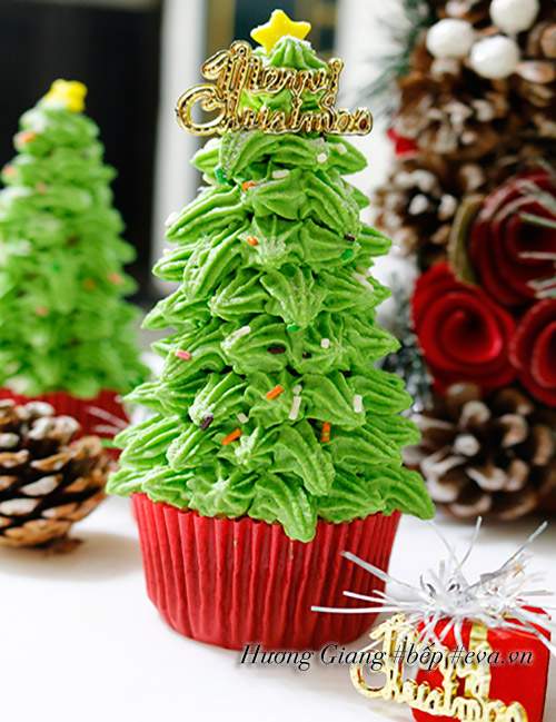 Bánh cupcake cây thông cho Noel thêm ấm áp 27