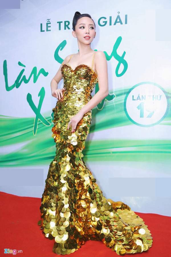 Những chiếc váy vàng biến các sao Việt thành mỹ nhân ngư trong nháy mắt 3