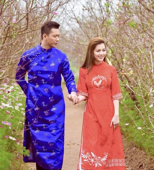 Hồ Đức Vĩnh và hoa hậu Thái Nhiên Phương mặc áo dài đón Tết cổ truyền 9