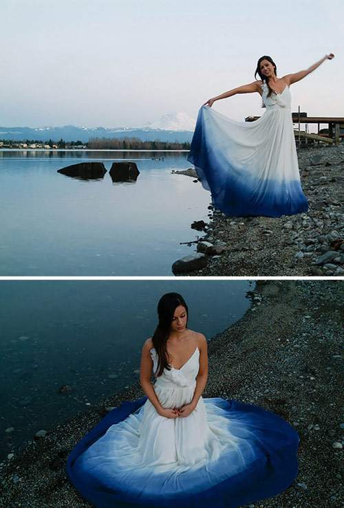 Các cô dâu thế giới đang thích mê váy cưới trắng nhuộm màu lạ mắt 24
