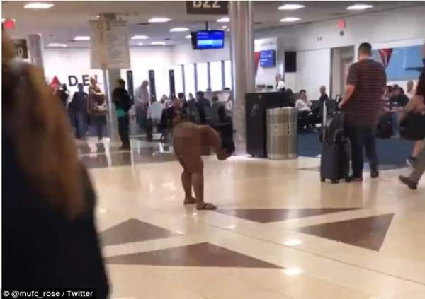 Người phụ nữ Mỹ khỏa thân đi khắp sân bay la hét 2