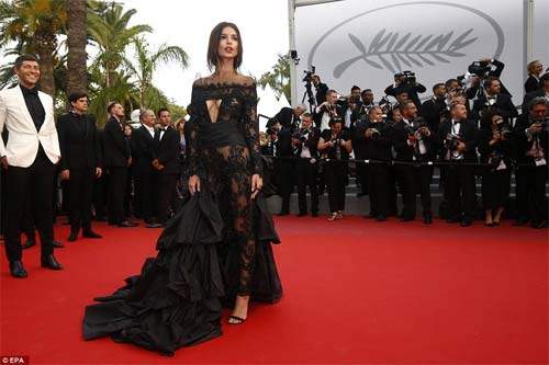 Lại một mỹ nữ khác phải xấu hổ vì váy xẻ cao tại Cannes 9