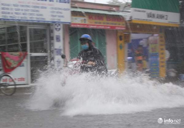 TP.HCM: Người dân lại “bơi” trong cơn mưa trắng trời, xe chết máy la liệt 10